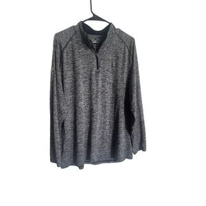 Under Armour mens  Gray Heather Loose HeatGear Quarter Zip  pullover Size XL